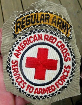 Ww2 Regular Army American Red Cross Service To Forces Shoulder Patch
