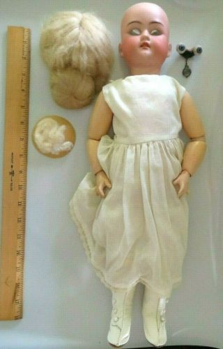 Antique 19 " Cuno & Otto Dressel C3 German Doll,  Bisque Head,  Jointed Composition