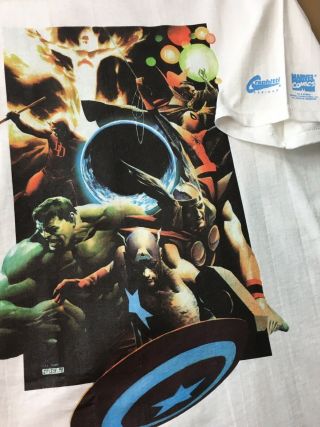 Vintage Marvel T Shirt Mens Large Double Sided Avengers 90s 1999 Nos Hulk Thor