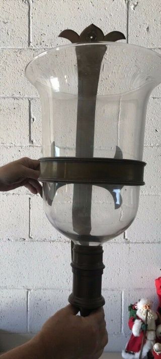 Vintage Huge Wall Candle Sconces With Glass Globe Rare "