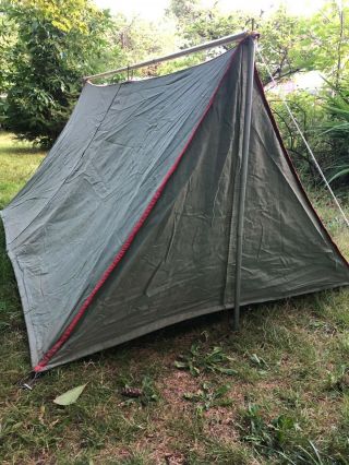 RARE 1960 - 70 ' s Coleman Canvas Classic Pup Mountain Tent Model 8427 - 700 - Two Man 11