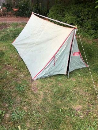 RARE 1960 - 70 ' s Coleman Canvas Classic Pup Mountain Tent Model 8427 - 700 - Two Man 2