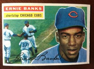 1956 Topps Ernie Banks Baseball Card No Creases - Vintage