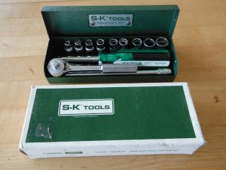 Vtg.  Sk S - K Tools 1/4 Dr.  Socket Set No.  4913 40970 Ratchet