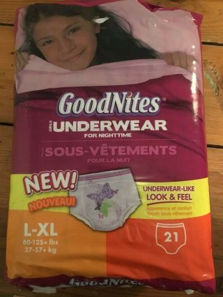 Old Vintage Butterfly L - Xl Goodnites Diapers,  3 21 Packs