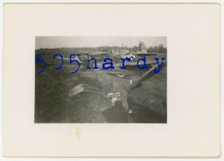 Wwii Us Gi Photo - Prop Torn Off Crash Landed P - 40 Warhawk W/ Tail Numbers - Top