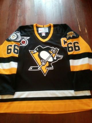 Mario Lemieux Pittsburgh Penguins 1992 Hockey Jersey Ccm Vintage Xl 75th Nhl