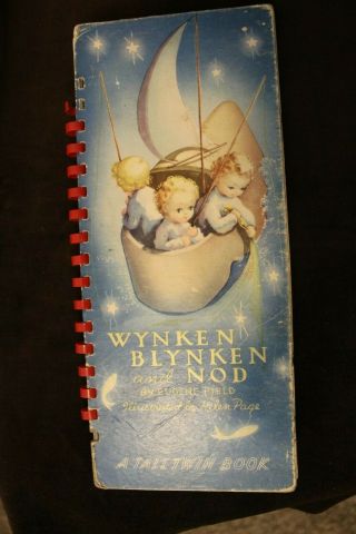 Vintage - Wynken Blynken And Nod A Tall Twin Book By Eugene Field Rare 1945