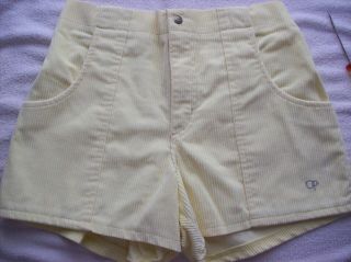 Light Yellow Vintage Ocean Pacific Op Longriders Corduroy Shorts Size 38