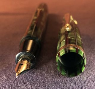 VINTAGE 1920 - 30’S “SWAN” MABIE TODD FOUNTAIN PEN W/14K FLEX NIB - RESTORED 6