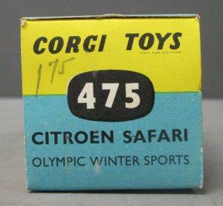 Corgi 475 Vintage 1960 ' s Citroen Safari Olympic Winter Sports w/Original Box EX 8