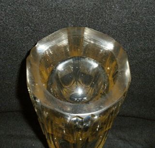 Rare 19th C BACCARAT Crystal Gold Rocailles Vase w/ Gothic Cathedral Windows 9