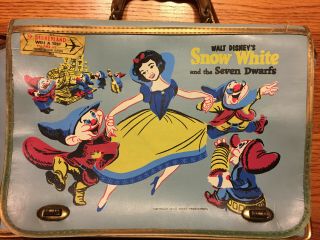 Very Rare Vintage Walt Disney Snow White & The Seven Dwarfs Carry Bag From 1960