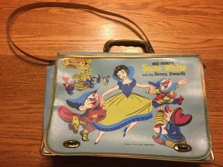 Very Rare Vintage Walt Disney Snow White & the Seven Dwarfs Carry Bag from 1960 2