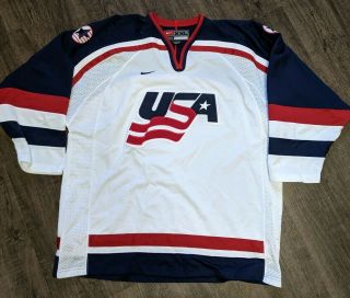 Vintage Nike United States Team Usa Olympics Hockey Jersey Size 2xl Xxl