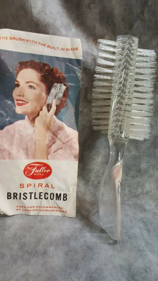 Vintage Fuller Ladies Lucite Spiral Bristlecomb Hair Brush Nib U.  S.  A 1950s
