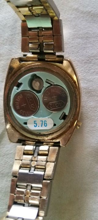 VINTAGE 70 ' S RARE ZODIAC LED WATCH 10K GOLD OVERLAY 3