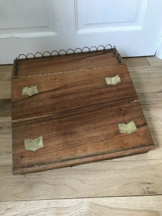 Vintage Wooden Brass Inlaid Writing Slope