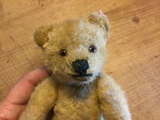Early Vintage Antique Steiff Mohair Jointed Teddy Bear Stitched Claws 7” Loved