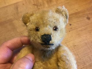 EARLY Vintage Antique Steiff Mohair Jointed Teddy Bear Stitched Claws 7” Loved 3