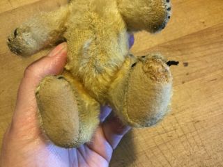 EARLY Vintage Antique Steiff Mohair Jointed Teddy Bear Stitched Claws 7” Loved 6