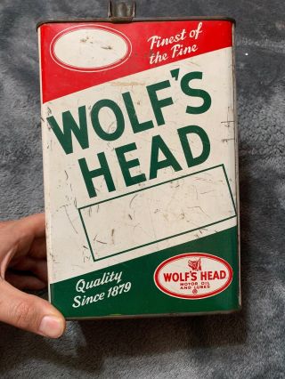Vintage Wolf’s Head Service Station 1 Gallon Oil City Pa Ny Oil Can