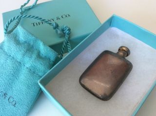 Vintage Tiffany & Co Perfume Flask Sterling Mini Scent Bottle W/ Pouch & Box