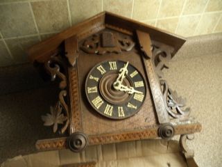 Vintage German? Ornate Cuckoo Clock Parts Repair Restore ? Pair Heavy Weights