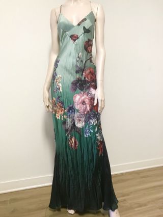 Rare Roberto Cavalli Couture Silk Floral Maxi Mermaid Dress $5000,  Euc