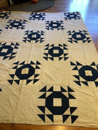 VINTAGE Blue And White Quilt 80 