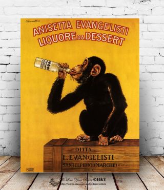 Gorilla Vintage Stretched Canvas Prints Framed Wall Art Home Coffee Shop Decor