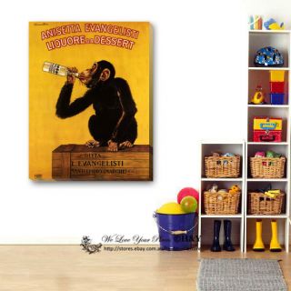Gorilla Vintage Stretched Canvas Prints Framed Wall Art Home Coffee Shop Decor 2