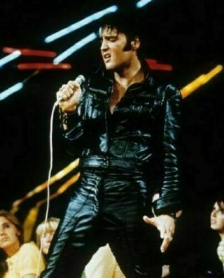 Elvis Presley Black Leather Jacket For Men Rock N Roll