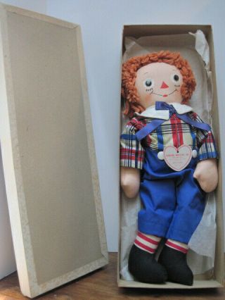 Vnt.  1951 Raggedy Andy Doll By Johnny Gruelle Georgene Novelties Ny W/org.  Box