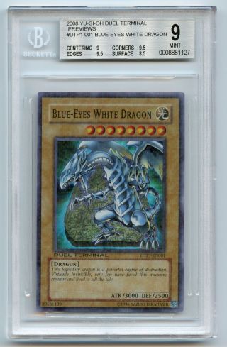 Yu - Gi - Oh Duel Terminal Blue - Eyes White Dragon Dtp1 - En001 Rare Bgs 9