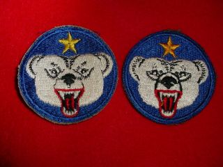 Vintage 2 Us Army Alaska Defense Command Polar Bear Patches