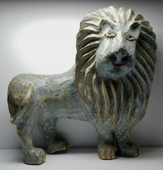 Vintage Mid - Century Jeanne Valentine Paper Mache Lion - Made In Mexico 15 "