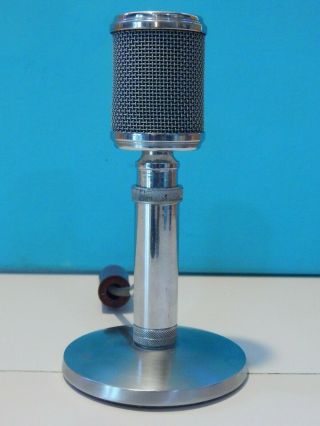 Vintage 1940s Era Astatic K - 2 Microphone And Stand Youngstown Old Antique Deco