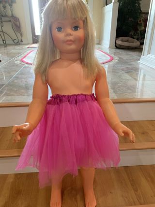 Vintage 1981 Ideal Platinum Blonde Patti Playpal 35” Doll Out Of Box. 5