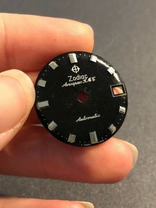 Zodiac Aerospace GMT Vintage Black Dial Watchmaker Parts Repair 2