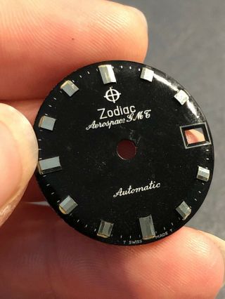 Zodiac Aerospace GMT Vintage Black Dial Watchmaker Parts Repair 3