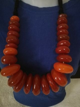 Berber Amber Necklace,  Amber Moroccan Vintage,  Handcrafted Jewelry
