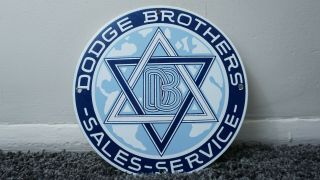 Vintage Dodge Brothers Gasoline Porcelain Sign Gas Oil Metal Station Pump Plate