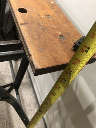 Vintage Metal & HARDWOOD Workmate Portable Project Folding Work Bench Table 5