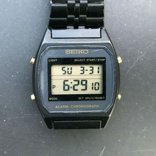 Vintage Seiko A904 - 5019 Lcd Quartz Black 33mm Wristwatch Japan T - Battery