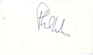 Phil Collins Vintage Signed Autographed 3x5 Album Page Beckett Bas