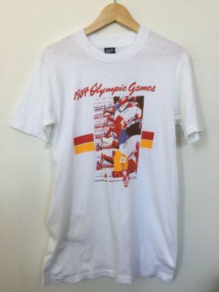 Vtg 1984 Levis Los Angeles Olympics Rare Track T Shirt 1980’s La 50/50 Usa