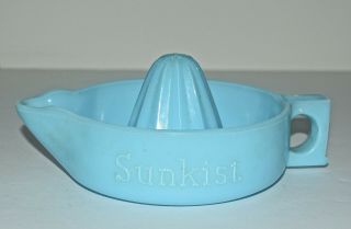 Vintage Blue Milk Glass Sunkist Juicer