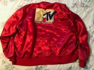 Vintage Very Rare - Red Mtv Jacket - Music Television 80s Satin Jacket - Medium