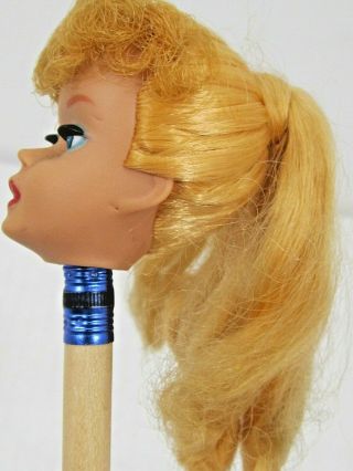 VINTAGE 1960 ' S MATTEL BLONDE PONYTAIL BARBIE DOLL HEAD STUNNING 2